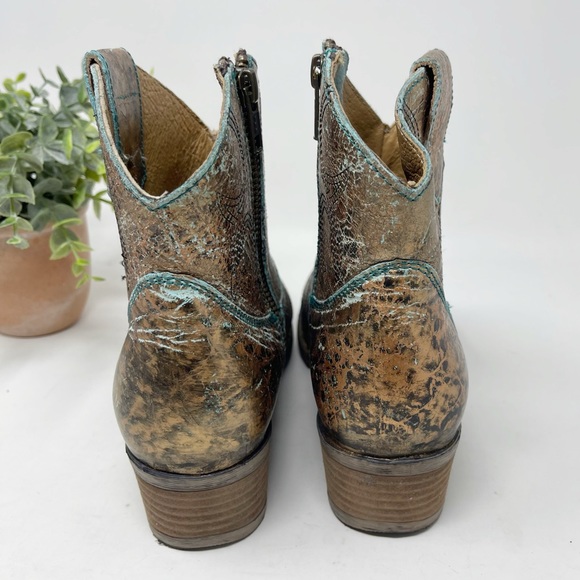 Sterling River Turquoise and Metallic Western Cowboy Boots - Picture 8 of 11